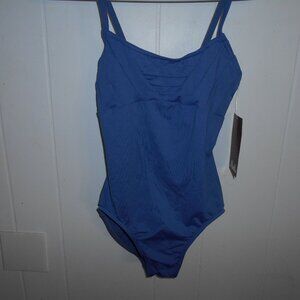 Mirella Blue Unique Front Leotard- Small Adult- NWTag